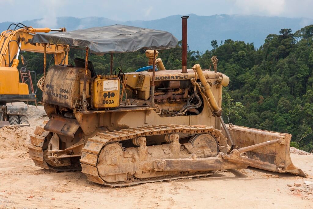 Bulldozer Komatsu en obra